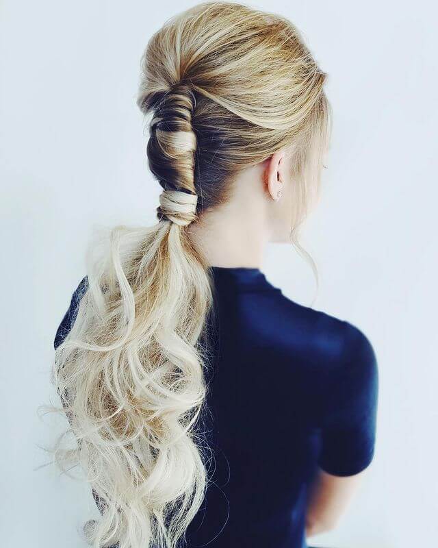 Twisted Ponytail with Puffed Crown