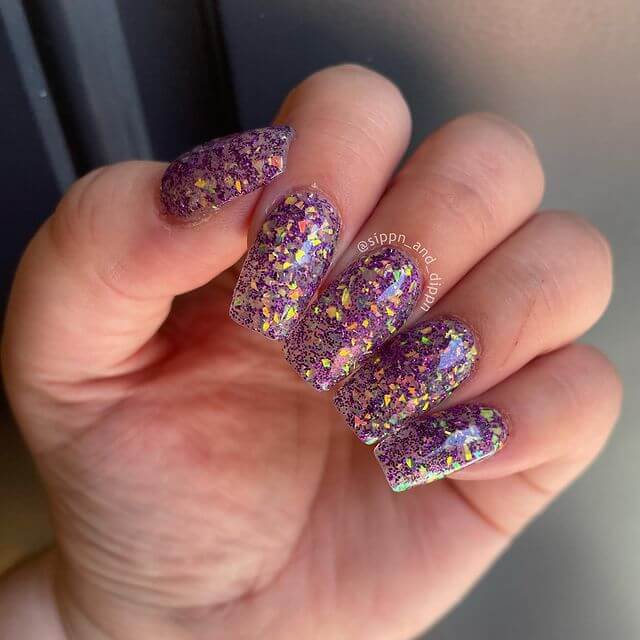 Mosaic Nail Art Designs You Should Try Out Purple Shimmery Nail Art Design