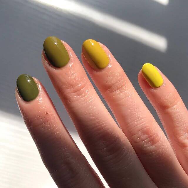 Shades Of Green Olive Green Nails Art Designs