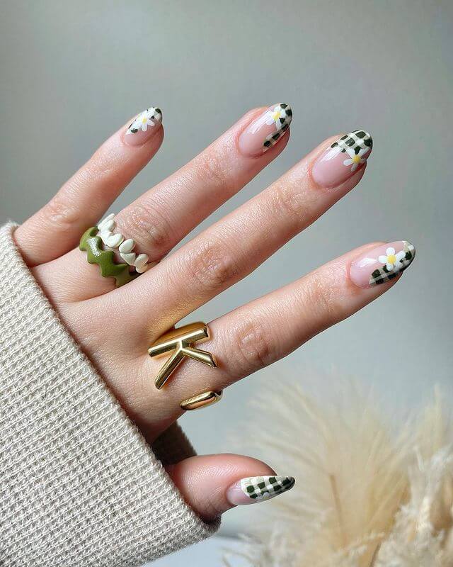 It's Picnic Time Olive Green Nails Art Designs