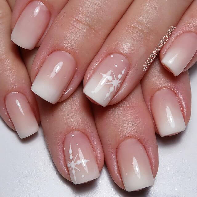 snowflake-nail-art-designs French Ombre Nails