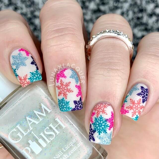 snowflake-nail-art-designs Vivid Colors on my Nails