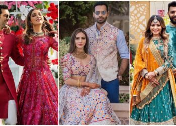 Coordinated Wedding Outfits for Couples