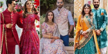 Coordinated Wedding Outfits for Couples