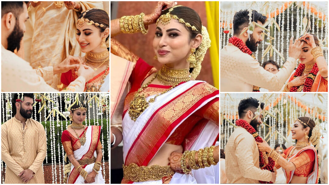 Mouni Roy and Suraj Nambiar tie the Knot in Traditional South Indian Style  - K4 Fashion