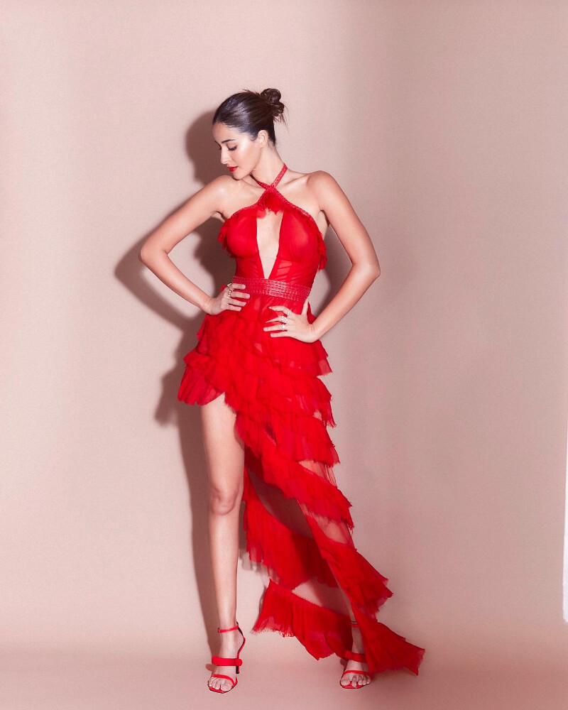 Ananya Panday's Stunning Partywear Dresses Ravishing Red Hot Dress