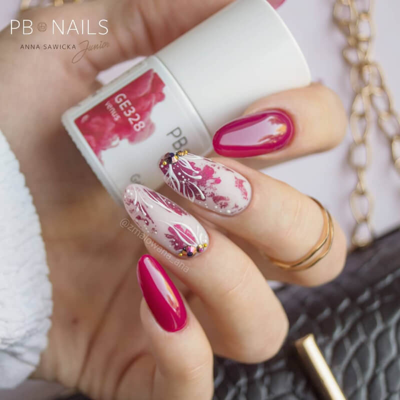 Autumn Nail Art Designs Bright Pink Nails with Artsy Patterns