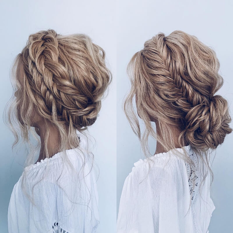Bun Hairstyle with Braided Bands