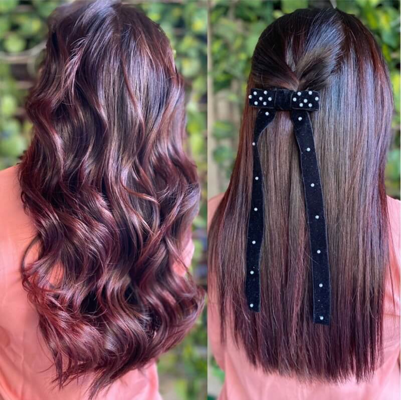 Easy Open Hairstyles Suited for Long Hair Cute Open Hair with Black Bow