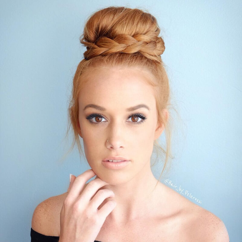 Hairstyle For College Girls Top Knot Braided Bun - Vintage Hairs