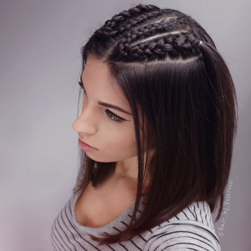 Hairstyle For College Girls U-Turn Half Up Braids For Short Hairs