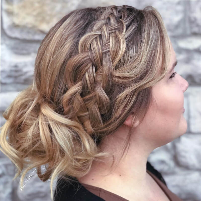 Messy Bun Updo with Braided Band