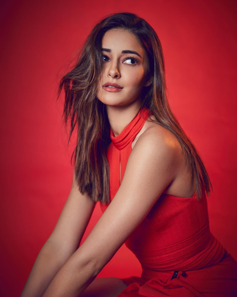 Ananya Panday Red Dresses for Valentine's Day Red halter neck dress