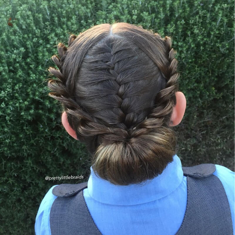 School Day Hairstyles For Long Hair Braided Bun Hairstyle