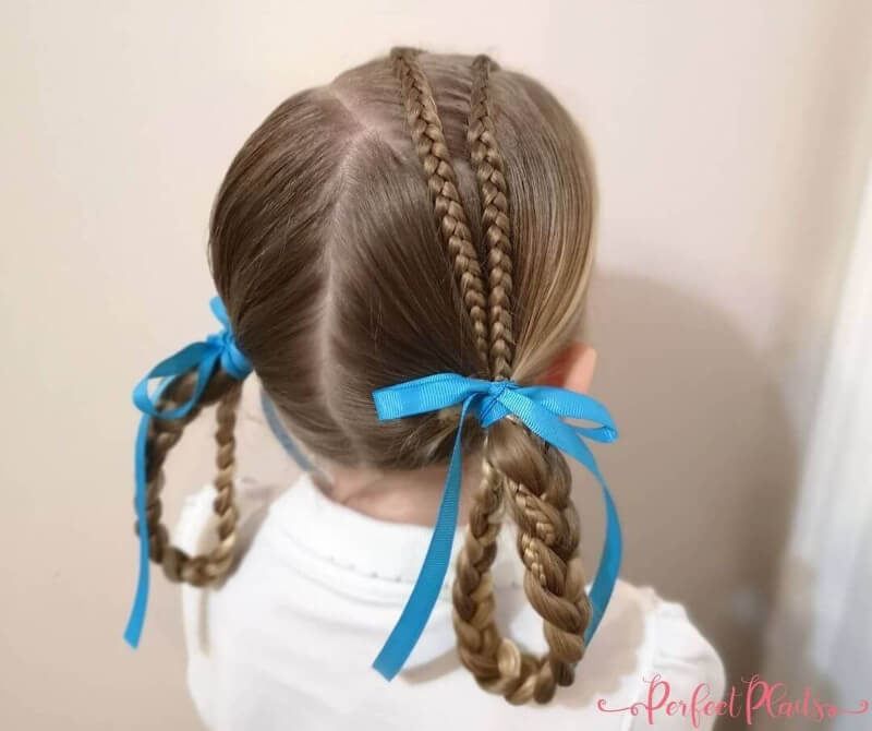 School Day Hairstyles For Long Hair Cute Middle Braids