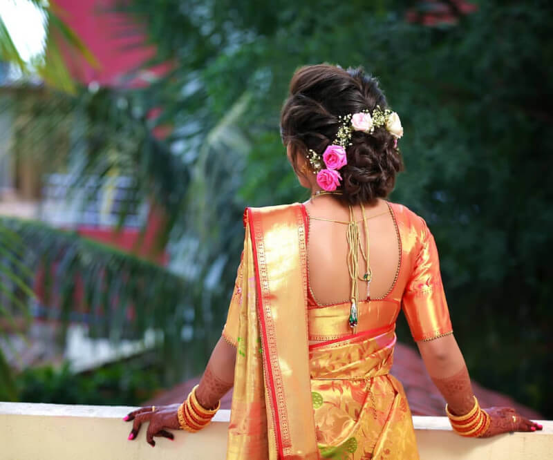 Marathi Bridal Hairstyles Elegant Braided Bun