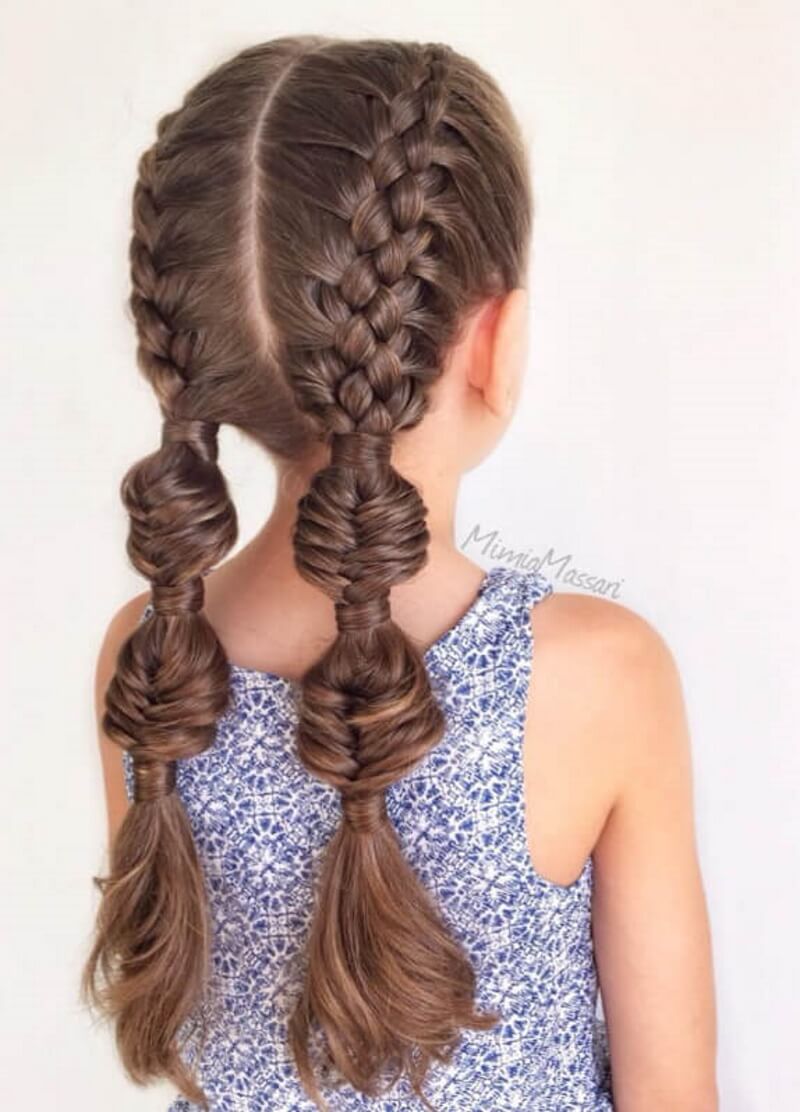fishtail-bubble-braids-school-day-hairstyles-for-long-hair - K4 Fashion