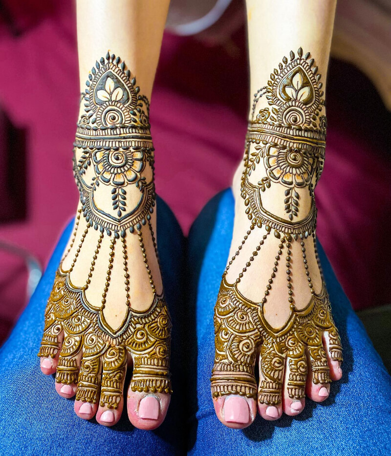 Indian Bridal (Dulhan) Mehndi Designs For Legs 2021 Mandala Bridal Henna Design for your legs