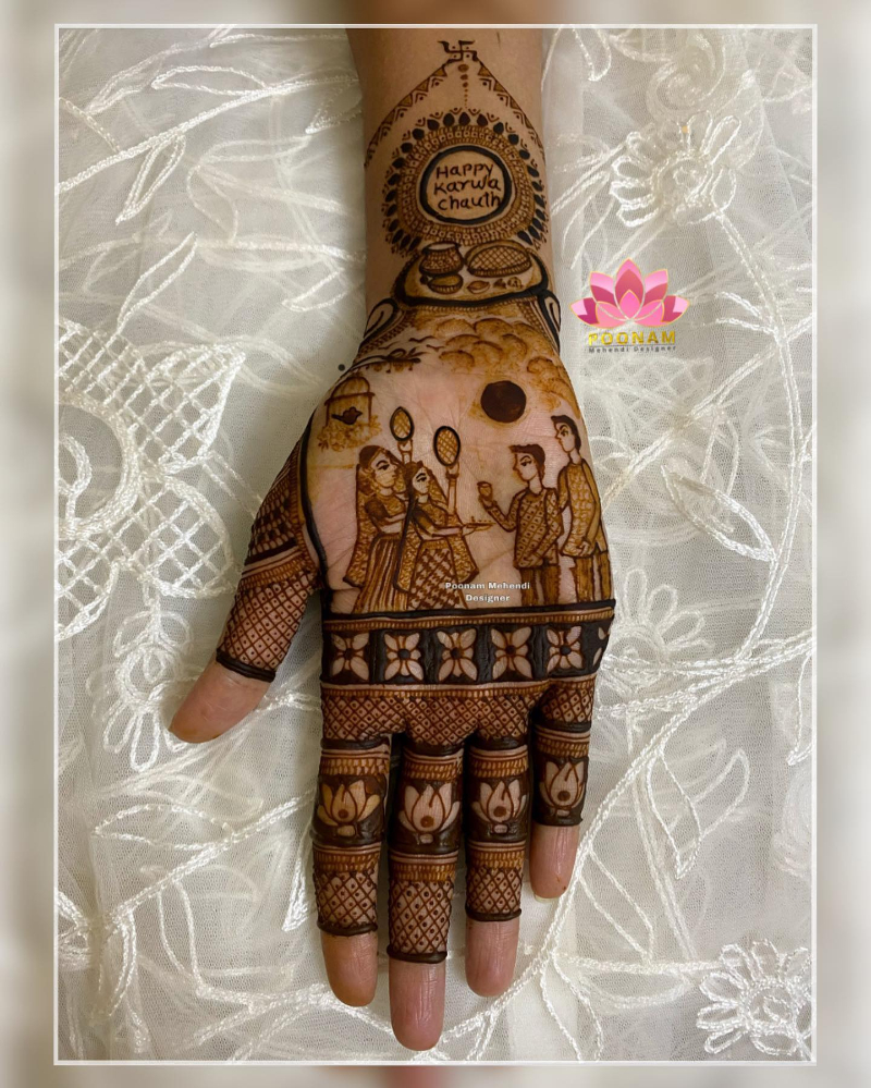 Mehendi Design with Florals And Jaali