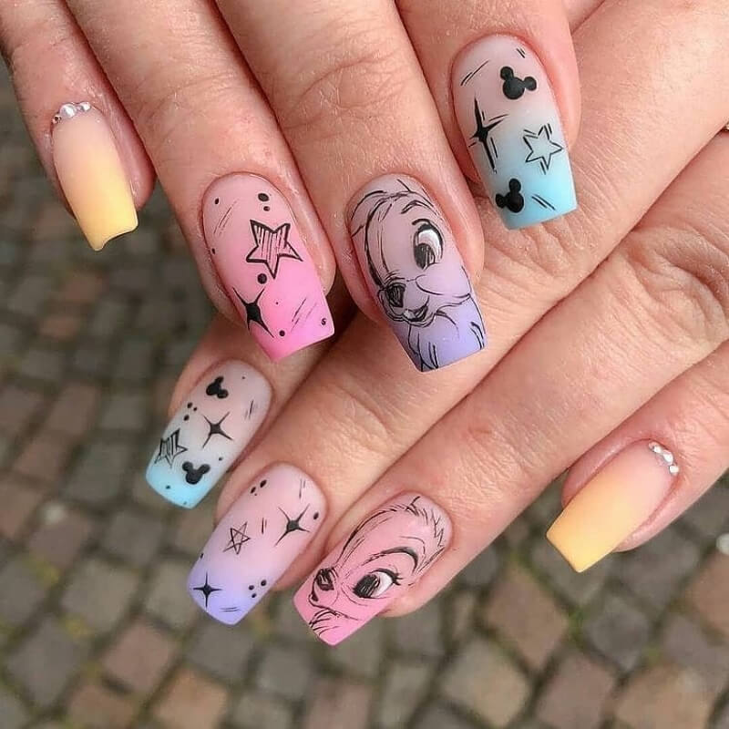Neon Nail Art Designs for All Occasions Neon Nail Art Design with Black Emojis