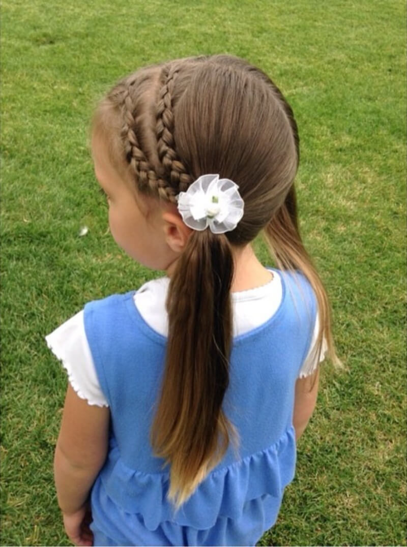 School Day Hairstyles For Long Hair Dutch Braids in Two Rows