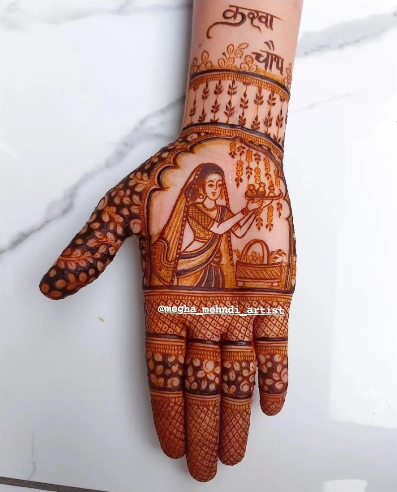 Traditional Woman Mehendi Design