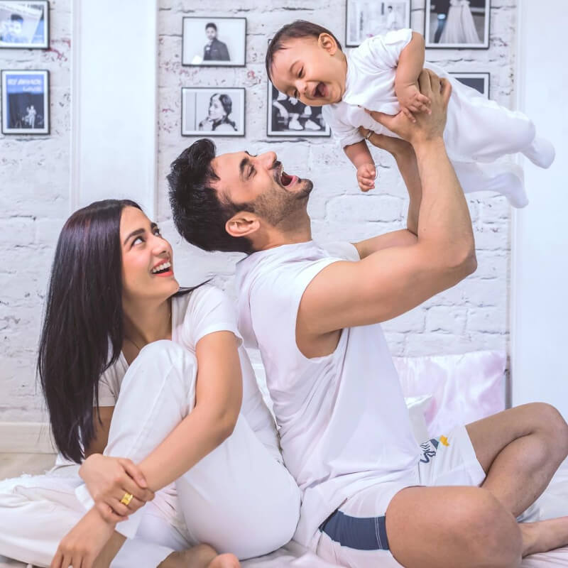 Amrita Rao With her husband's candid family photo celebrating her son Veer's first birthday