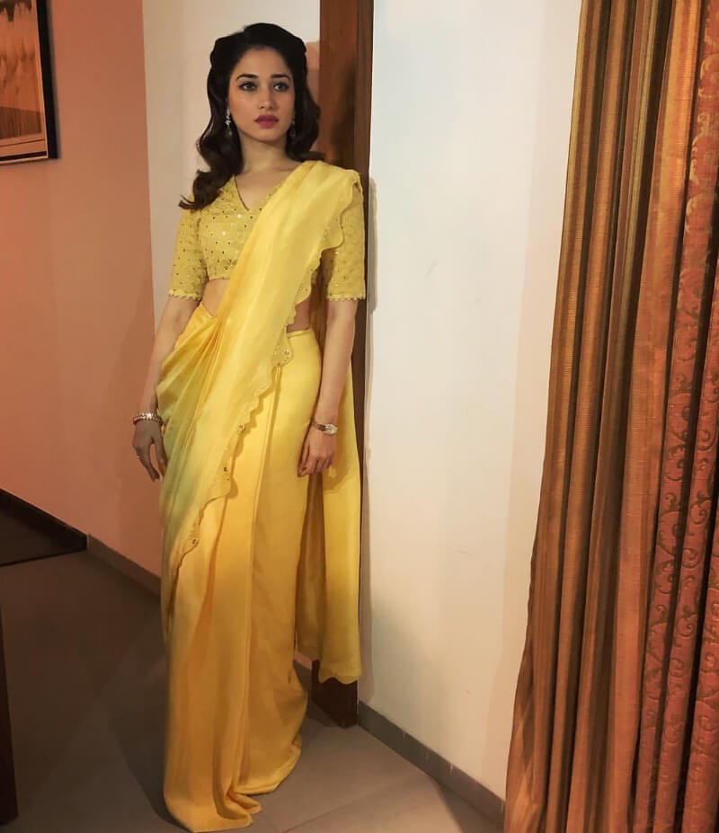 Baahubali star wore a Tamannah Bhatia yellow saree