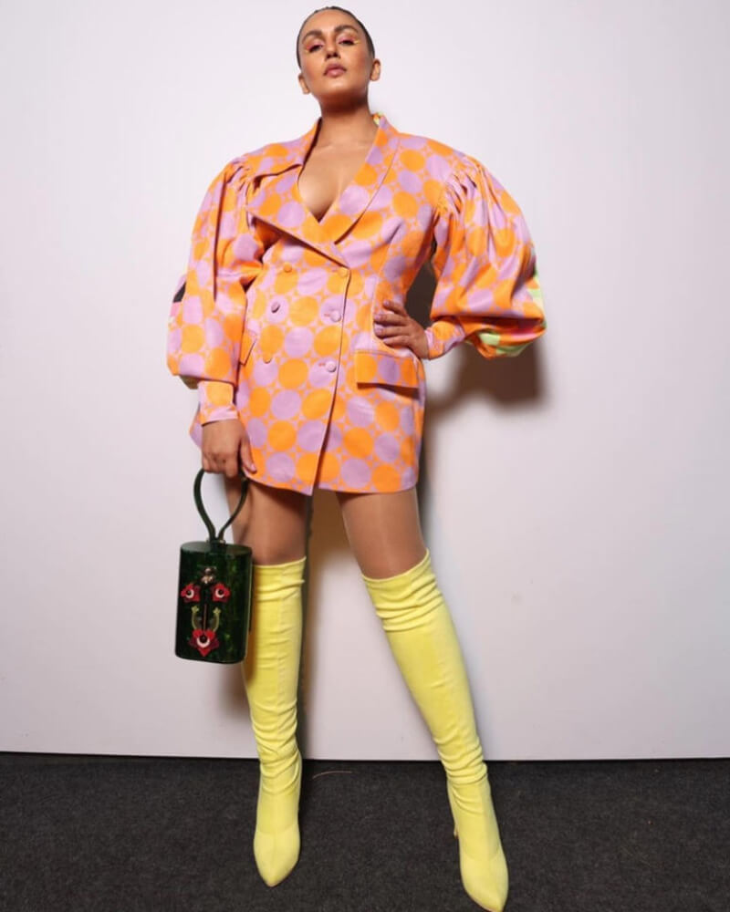 Gangs Of Wasseypur Actress Huma Qureshi in colourful blazer dress