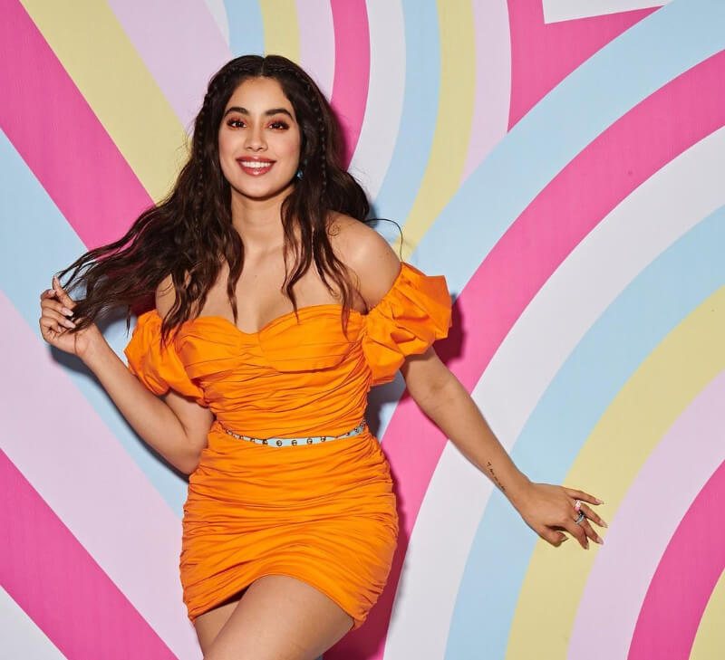 Janhvi Kapoor's orange deep-neck bodycon dress is Perfect for Summer