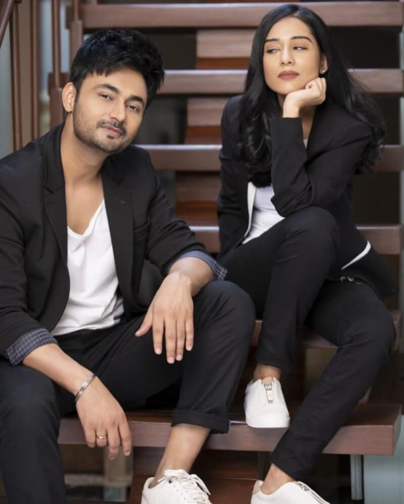 Main Hoon Na Actress Amrita And RJ Anmol In Black And White matching Suit Sets