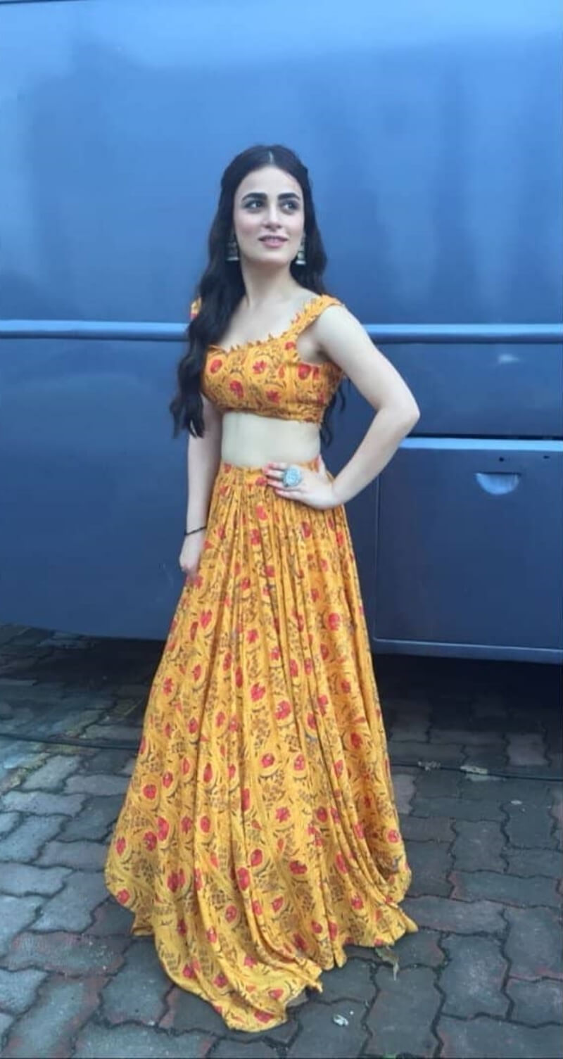 Radhika Madan in floral print silk skirt