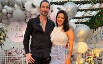 Sunny Leone Celebrate Her Husband's Birthday In White Top And Blue Skirt
