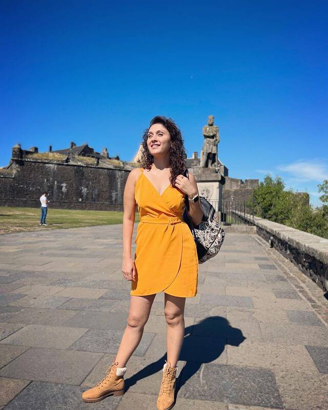 Bollywood Actress Manjari Fadnnis's Dresses, Summer Outfits, And Ethnic Wear In Yellow Mini Dress