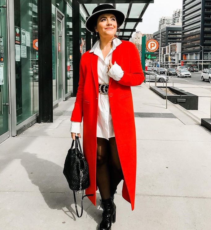 Ana's Beautiful Shade In Red Trench Coat