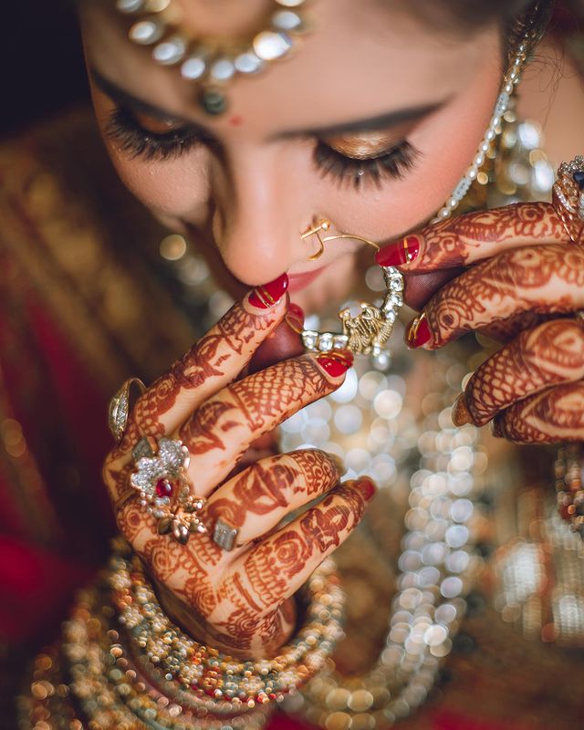 Bridal And Groom Design Stone Work Nath For Wedding