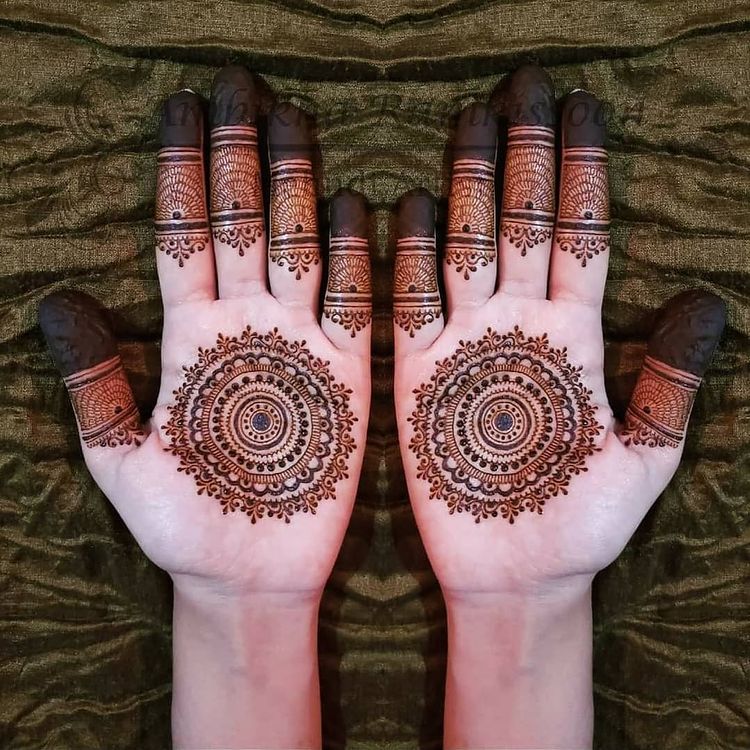 🔥 Both Front Hand Circle Mehndi Design | MyGodImages