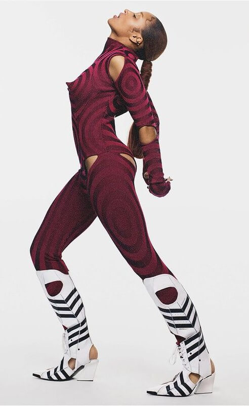 Ready For Shoot, Amandla Stenberg In Maroon Colored Designer Jumpsuit
