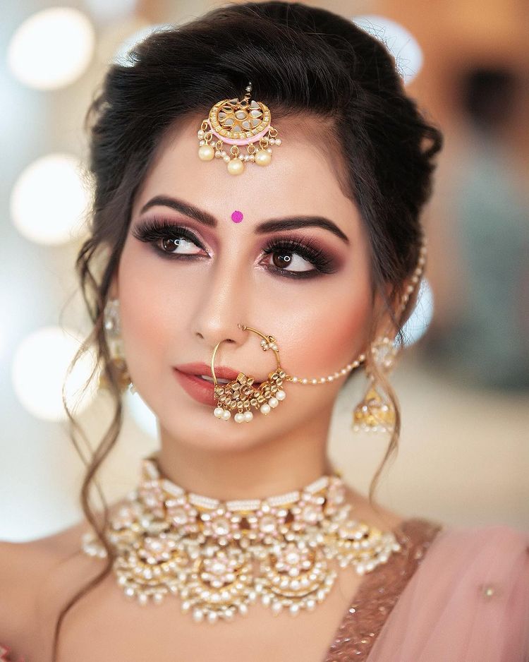 Stone Or Pearl Work Nath For Bride On Her Wedding Look