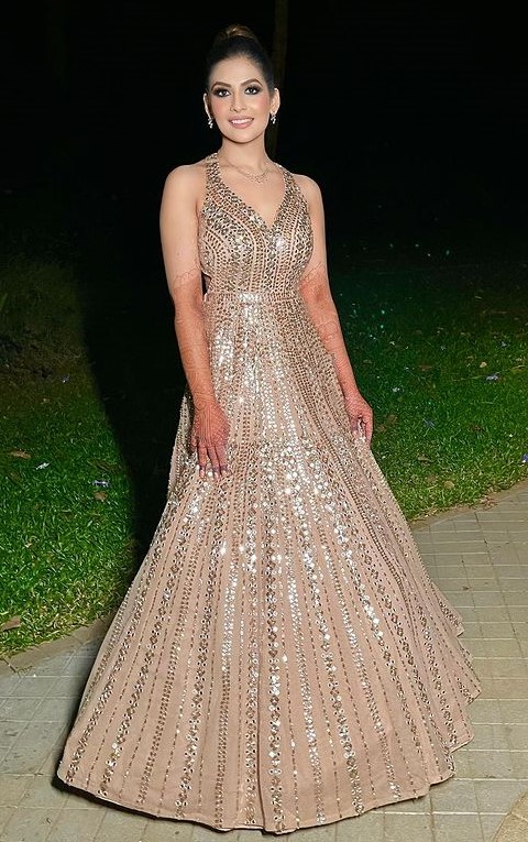 Stunning Gold Sequin Embellished Gown