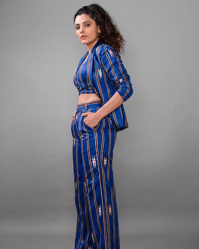 Actress Saiyami Kher's Ethnic Wear, Dresses, Outfits In A Blue Suit