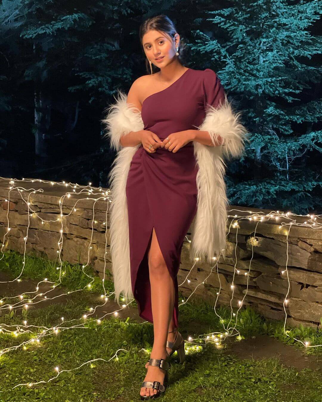 Anjali Arora Looks Beautiful In Thigh-High Bodycon One Shoulder Dress With Fur