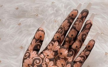 Beautiful, Lotus Floral Mehndi Design on Palm for Festival