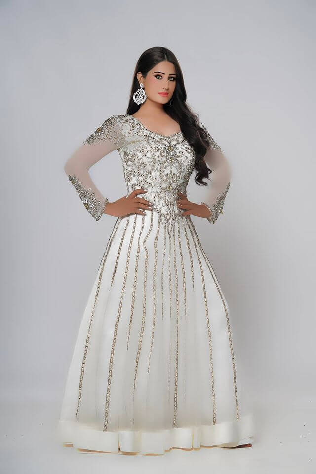 Indian Actress Glamorous Look In White Dress