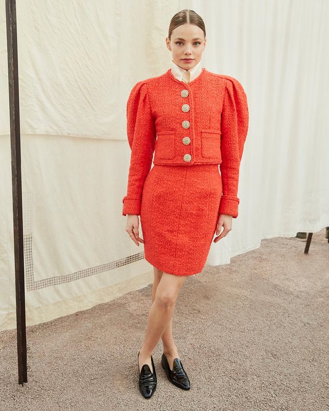 Big Button Orange Co-Ord Set Is Waving Like Water