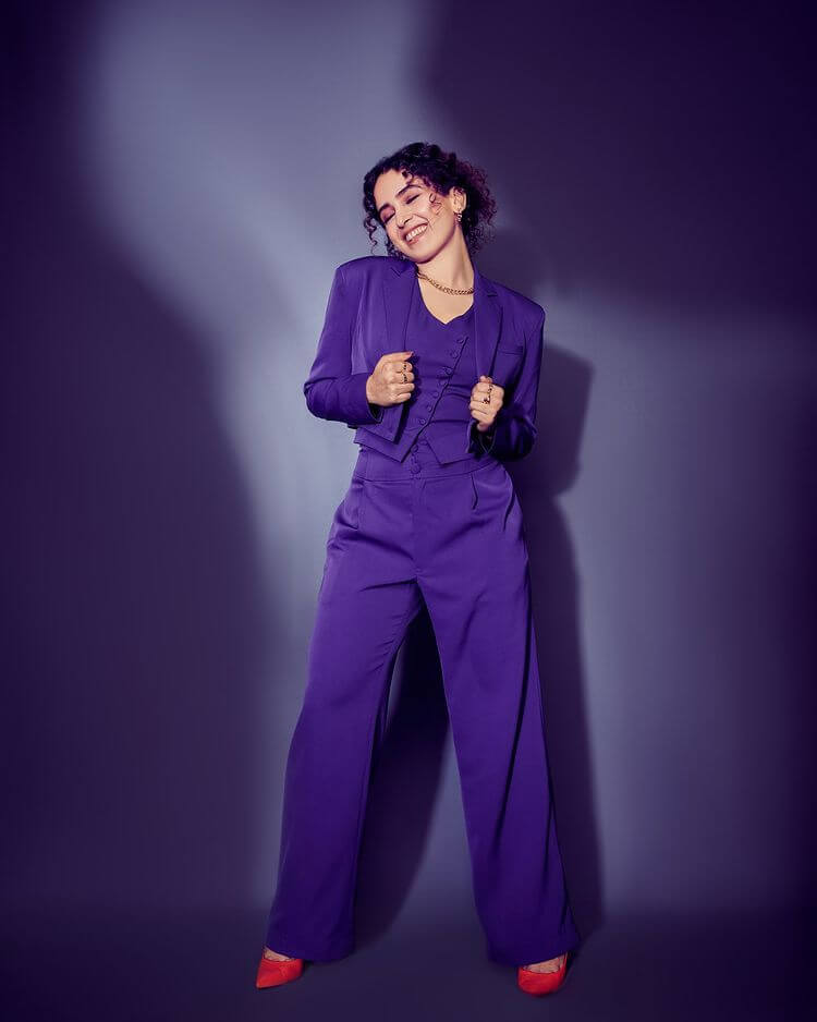 Sanya Malhotra | Ethnic Wear, Pretty Dresses, Fashion And Outfits Looking Absolutely Smart In A Pantsuit Is Miss Malhotra