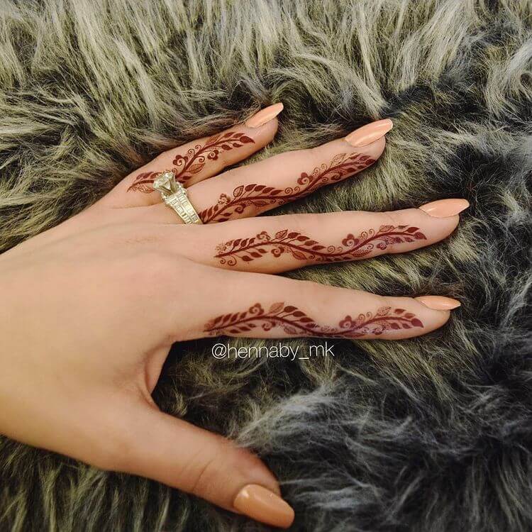 Unique And Beautiful Finger Side Mehndi Design