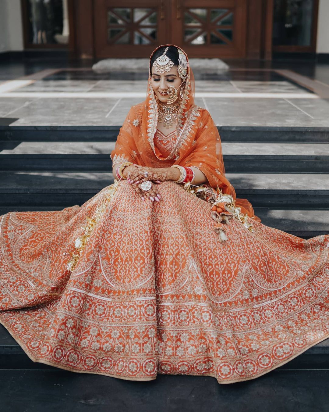 A Gorgeous Sikh Bride In A Beautifully Embroidered Lehenga