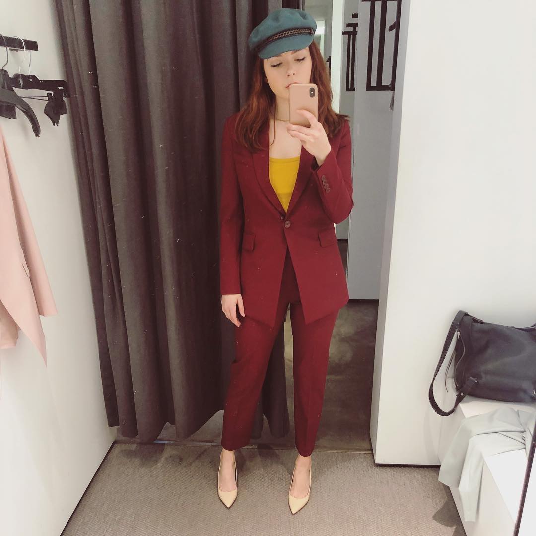 A Maroon Pantsuit Look For A Bossy Vibe