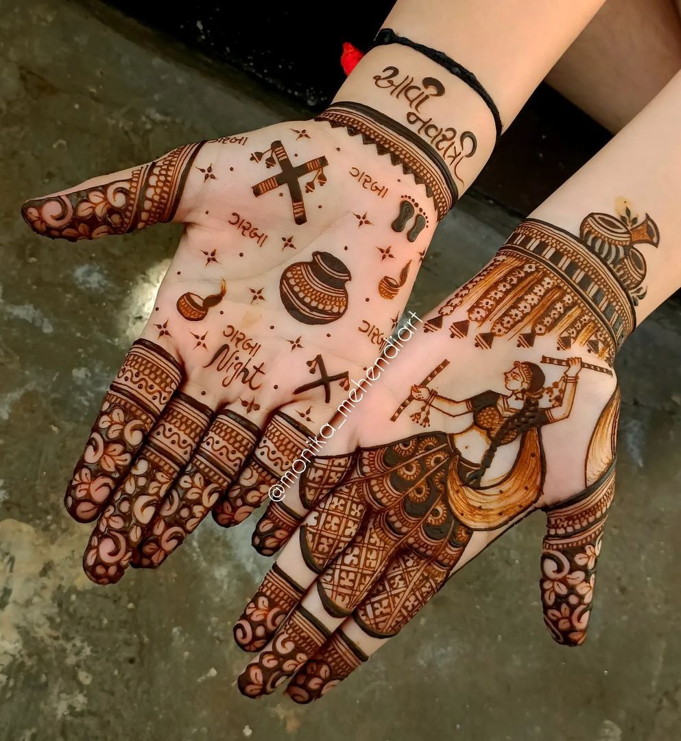 Add Navratri Elements On Your Palm